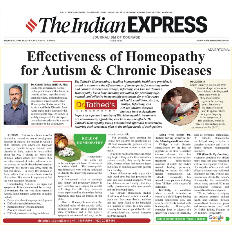 award and publication - Dr.Tathed's Homeopathy